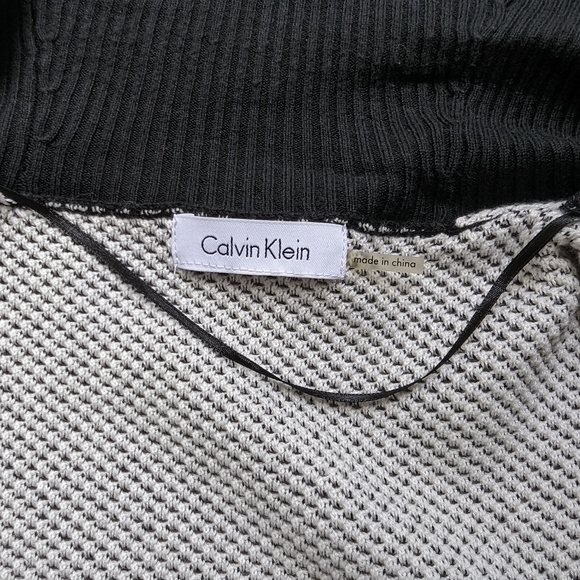 Calvin Klein Womens Black White Short Sleeve Knit Cardigan Sweater Size M - Picture 8 of 15